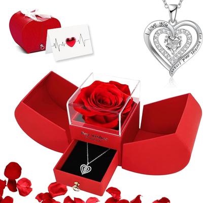 Elegante Collana con Ciondolo a Forma di Cuore e Diamante - Un Regalo Perfetto per San Valentino o Natale per Lei