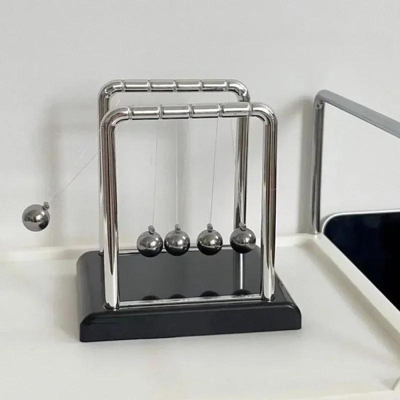 Newton-Wiege Balance Stahlkugel Lehrmittel Physik Wissenschaft Pendel Schreibtisch Stressabbau Geschenke Heimdekoration