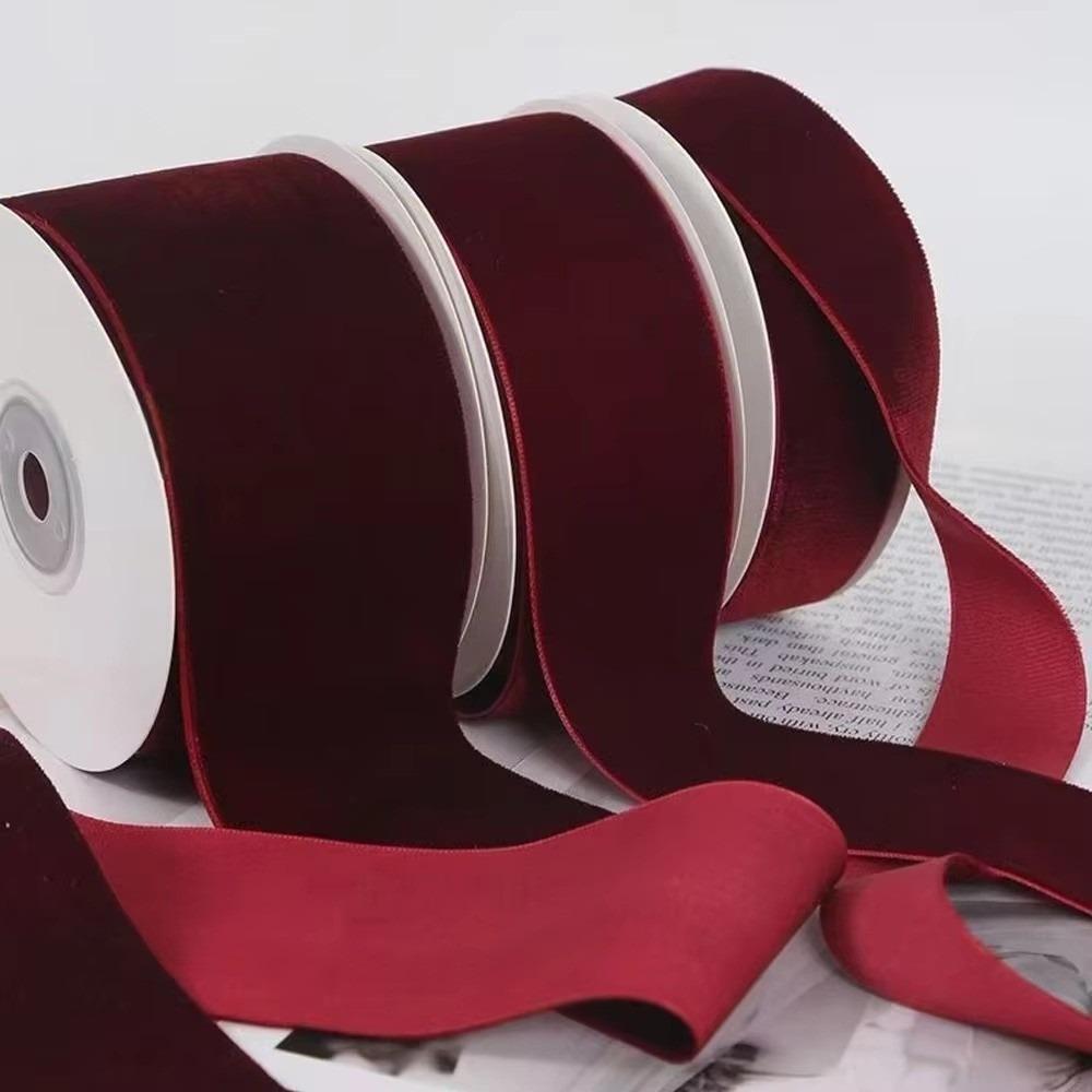 New 5 Yards Velvet Ribbon DIY 6/10/15/20/25/40mm Gift Wrapping Ribbon Single-Sided Handmade Velour Ribbons Bow Flower Bouquet