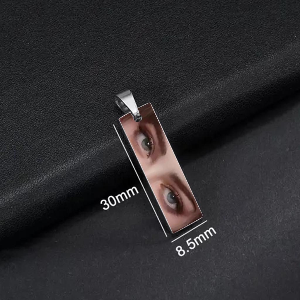 Lemegeton Custom Eye Neckalce Single Sided Photo Pendant Colorful Memorial Personalized Jewelry Women Men Picture DIY Trend Gift