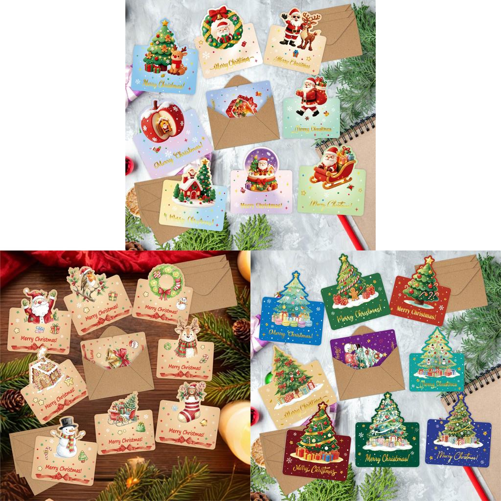 Christmas Holiday 3d Greeting Card Set With Foil Stamping For Festive Gift Exchange