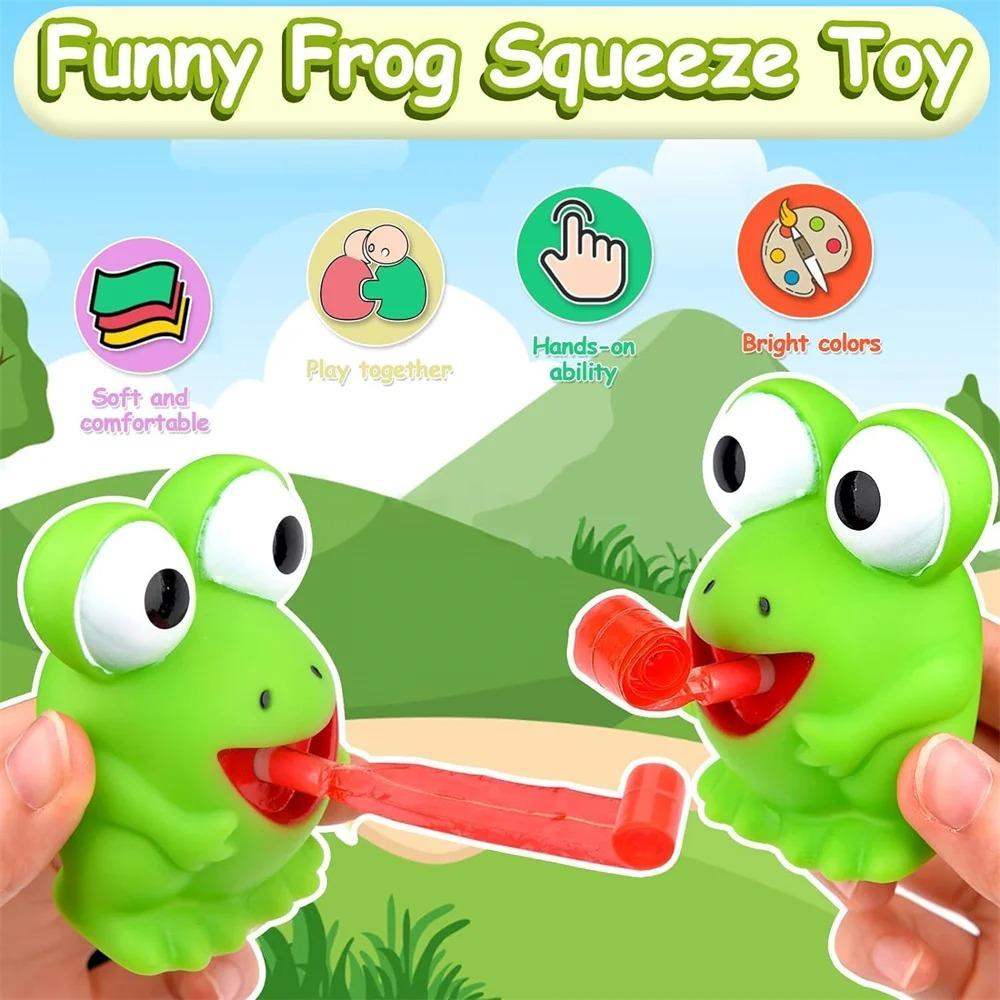 Rilassamento dello Stress - Giocattoli Rana e Dinosauro - Giocattoli Pop-Up Spremibili con Lingua Appiccicosa, Divertenti Gadget Urlanti per Feste e Regali per l'Ansia per Tutti A