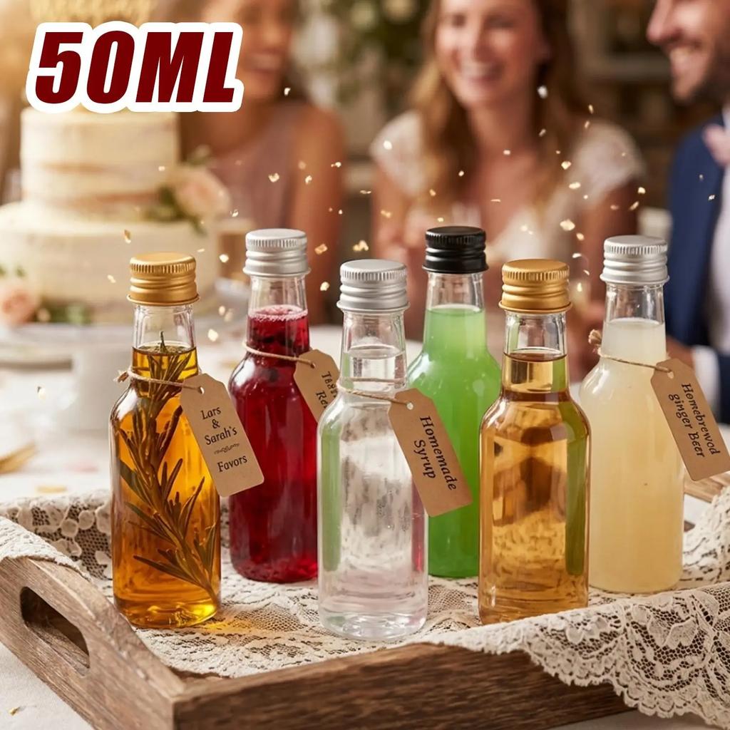 10/30PCS 50ML Mini Liquor Bottles Portable Plastic Juice Bottles Reusable Drink Container For New Year Weddings Parties Favors