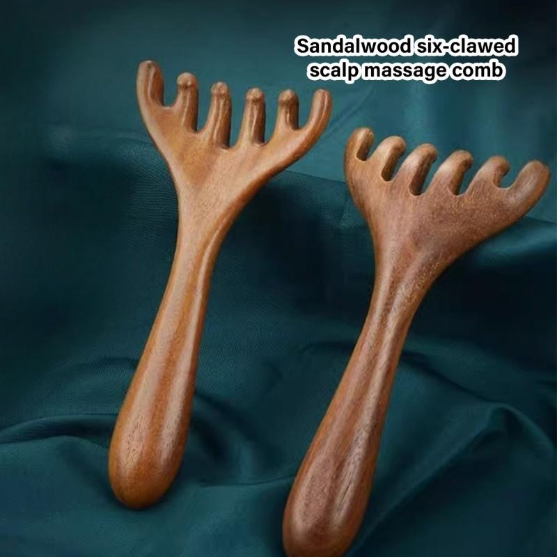 Silents Wooden Head Massage Comb With Anti Statics Design
