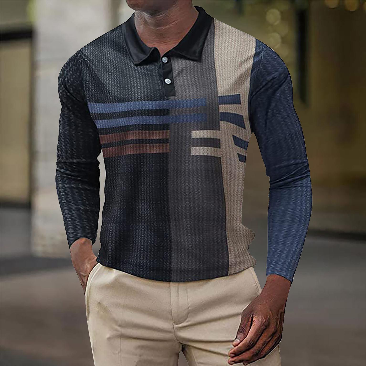 

Мужская весенняя новая дизайнерская свободная рубашка больших размеров с лацканами и принтом с длинным рукавом M