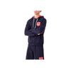 Emporio Armani Logo Patch Drawstring Hooded Zip-Up Raglan Sleeve Sweatshirt Men sweatshirt Navy-Blue 111835-3R573-48336