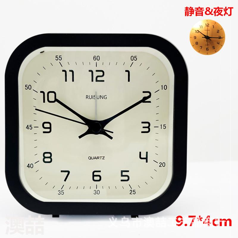 Square round simple plastic alarm clock, children's and students' alarm clocks and clocks