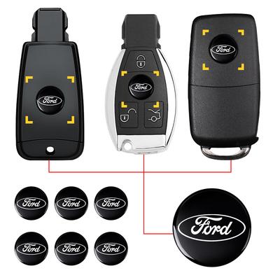 14mm Araba Uzaktan Kumanda Anahtarlık Logo Rozet Radyo Düğmesi Çıkartması Focus Mondeo MK1 MK2 MK4 MK3 Fiesta ST Line Kugo Transit Escape Fusion Explorer İçin
