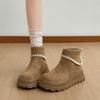 Retro brown British style platform Martin boots women's 2025 new autumn skirt with thin and heightened snow boots