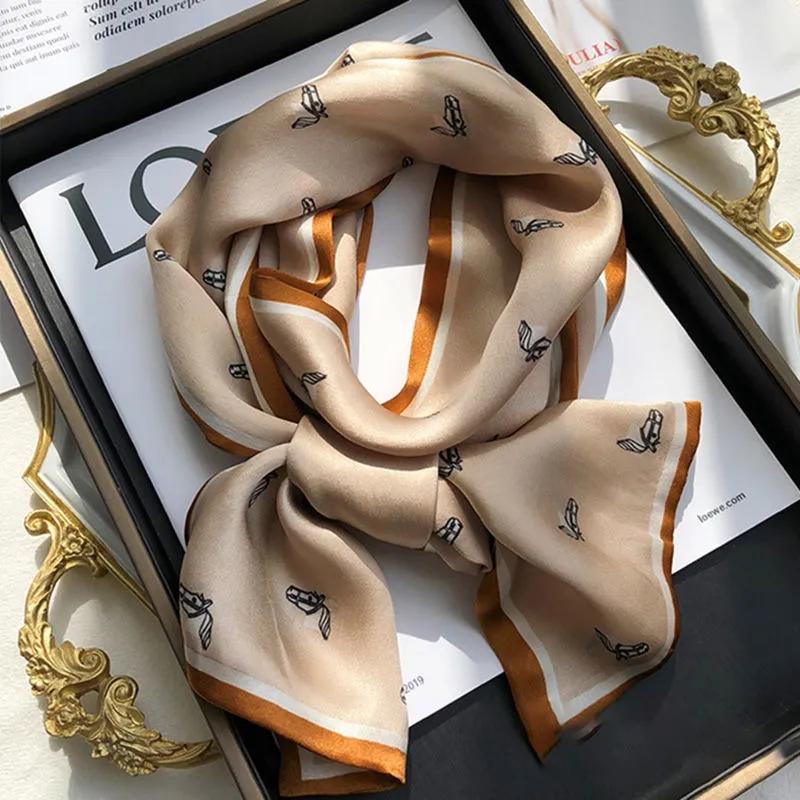 Skinny Satin Silk Scarf for Women Hair Bands Neck Tie Belt Headband Lady Wraps Headkerchief Bandana Silk-like