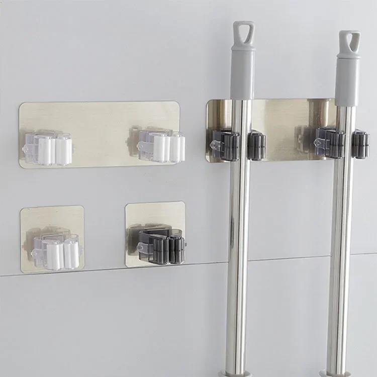 Kitchen Organizer Wall Broom Multi-functional Storage Rack Wall Mop Umbrella Holder Household Brush Broom Hanger Storage Racks