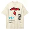 Anime Akira Washed Vintage T Shirt Movie Shotaro Kaneda T Shirt Men's Women Clothing Fashion Cotton Casual Short Sleeve T-shirts