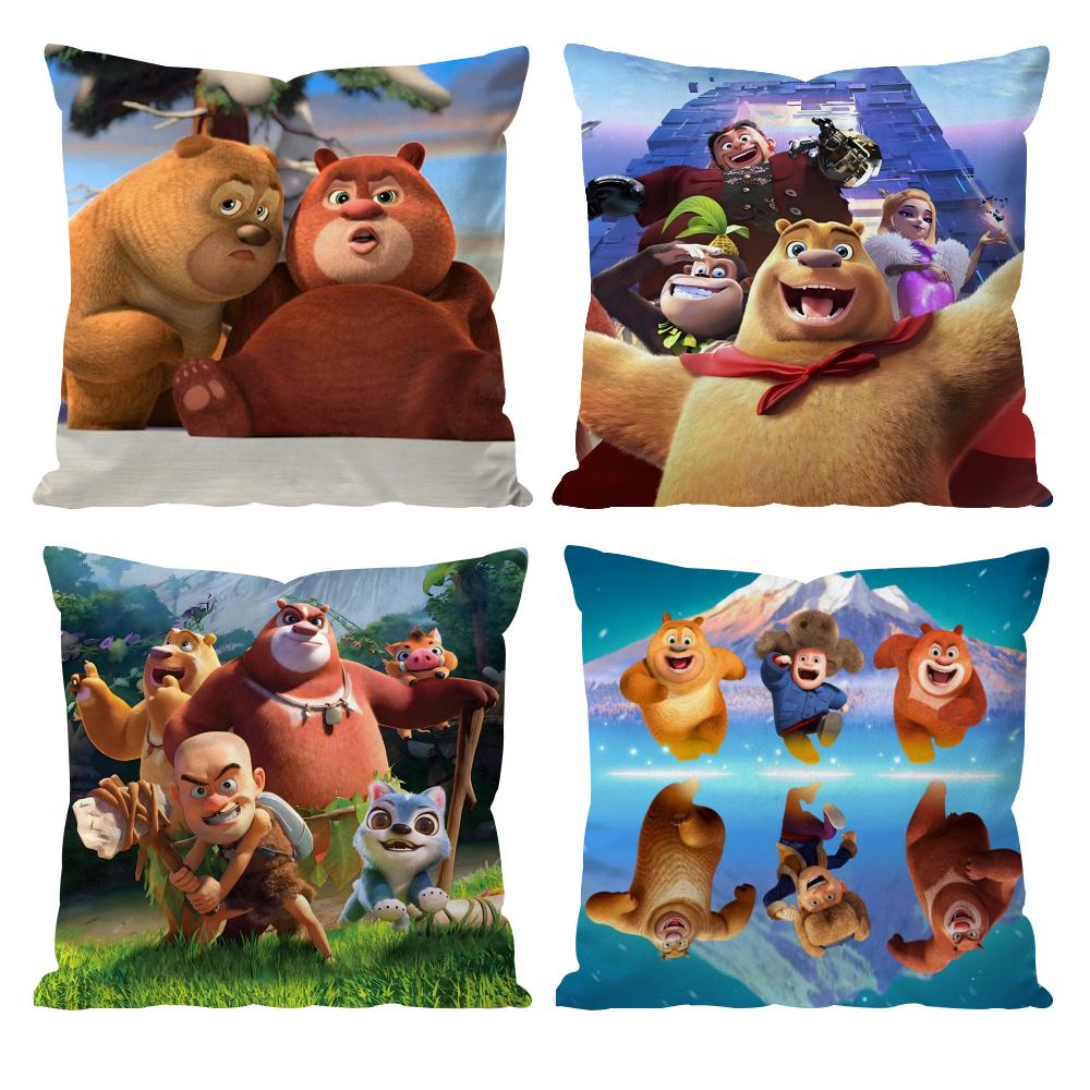 Anime B-Boonie B-Bears Cushion Cover Pattern Printed Pillowcase for Living Room Sofa Cushion Cover & Bedroom Decor