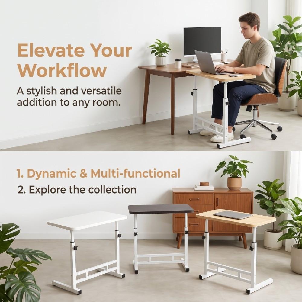 Simple Adjustable Lifting Table Sturdy Portable Bedside Table Space-Saving Multi-Functional Computer Laptop Desk Bedroom