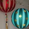 2pcs 22 Inch 4D Striped Star Aluminum Film Balloon with Red Green Spheres That Can Float In The Air for Christmas and Birthday