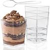 2/4/5OZ Square Dessert Cups Plastic Mini Bowls for Layered Cakes Yogurt Pudding Appetizers Disposable Party Favor Serving Set