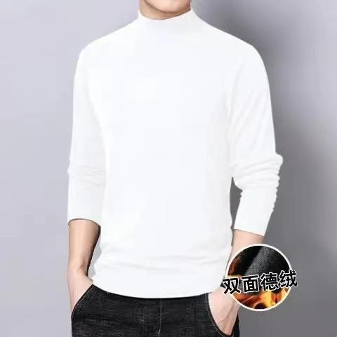 German velvet bottoming shirt men's autumn and winter velvet semi-turtleneck long-sleeved shirt boys' autumn clothes men's autumn clothes
