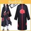Naruto Akatsuki Uchiha Itachi Cosplay Kostým Roucho Plášť Plášť Měkký Materiál Látka