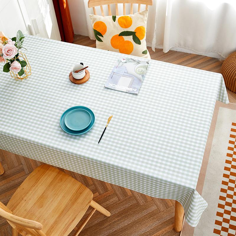 PVC Tablecloth Waterproof and Oil-proof Disposable Tablecloth Ins Style Rectangular Dining Table Cloth Coffee Table Table Mat