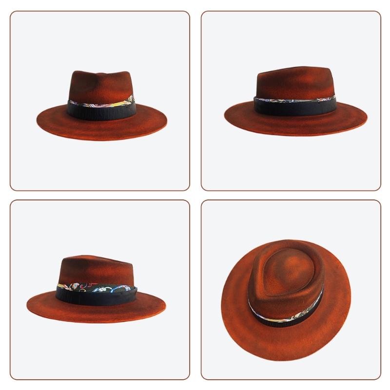 Wool Hat Wool Panama Hat Wool Wide Brimmed for Women Men Photo Props Western for Men Women Unisex Wear Headwear