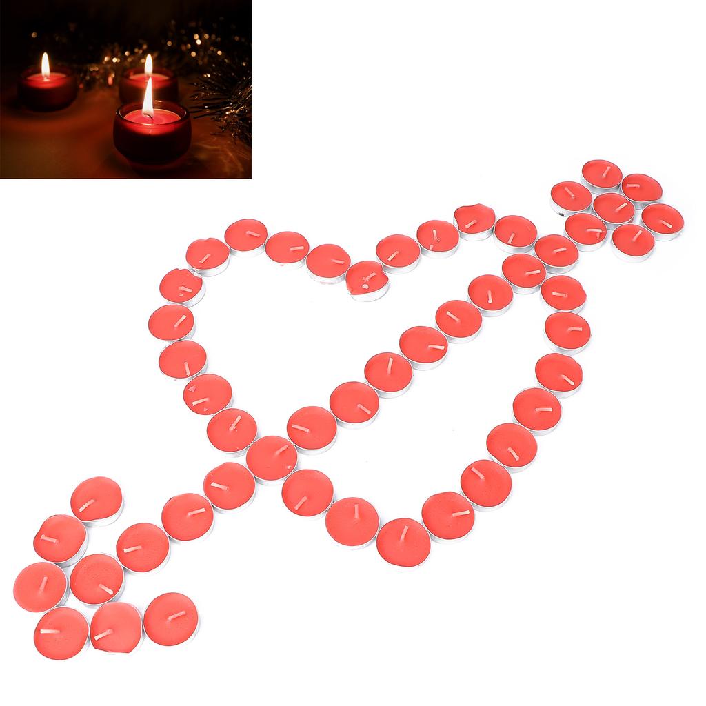 50pcs Tea Light Candles 2 Hours Extended Burn Time Smokeless Candle Decorative Candle for Party