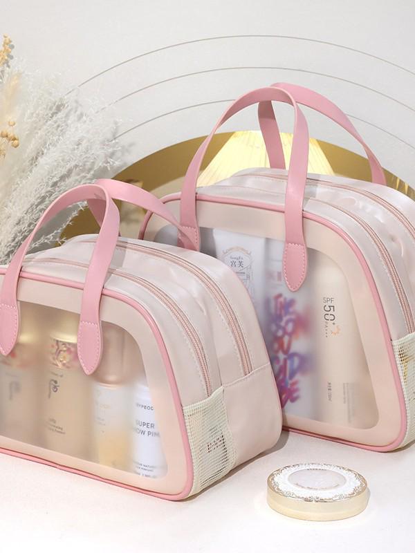 Ladder-Style Waterproof Makeup & Toiletry Bag, Large Capacity, Wet/Dry Separation, Portable for Travel & Swimming.