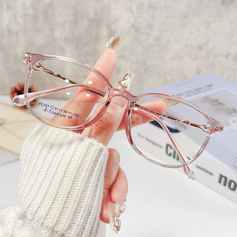 YIMARUILI Retro Oval TR90 Women's Glasses Frame Ultralight Fashion Total Small Face Optical Prescription Eyeglasses Frame F127X
