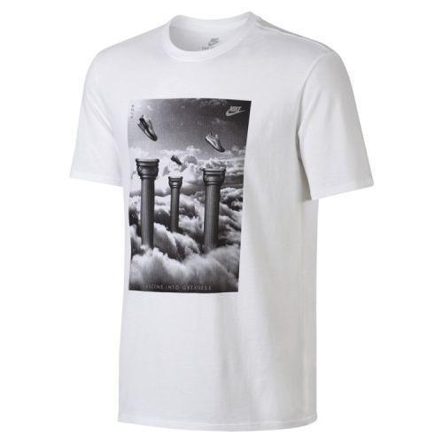 Nike T-Shirts Herren Weiß Rundhals Mäßig Gerader Schnitt 940624-100