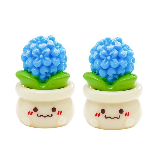 

2 Pcs Miniature Dollhouse Flowers Mini Resin Potted Plant Figurine Tiny Artificial Flowers for Home Office Tabletop Garden Micro Landscape DIY Crafts D
