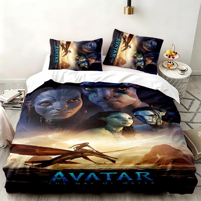 Ensemble 3 pièces Avatar Parfait pour la chambre à coucher Ensemble de literie confortable comprenant une housse de couette et deux taies d'oreiller Idéal pour un anniversaire ou Noël