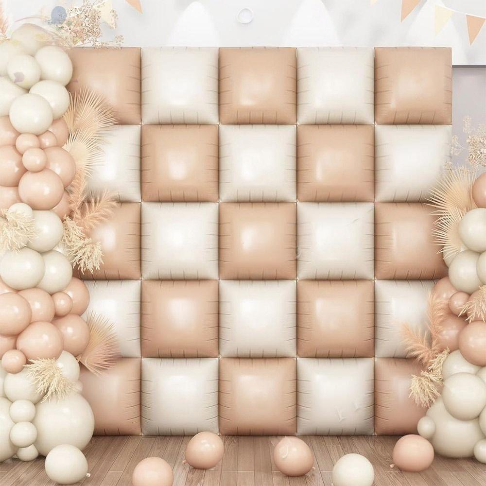 25PCS/Set Double Side Balloons Background Wall Multicolor Square Balloon Wall Backdrop Decoration Supplies Garland Kit