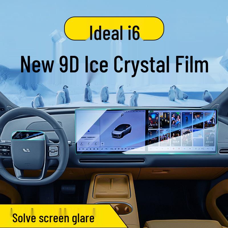 Tempered Glass Screen Protector for Ideal i6 Center Console, Large Car Interior Navigation Screen Protection Film, Modification Accessory