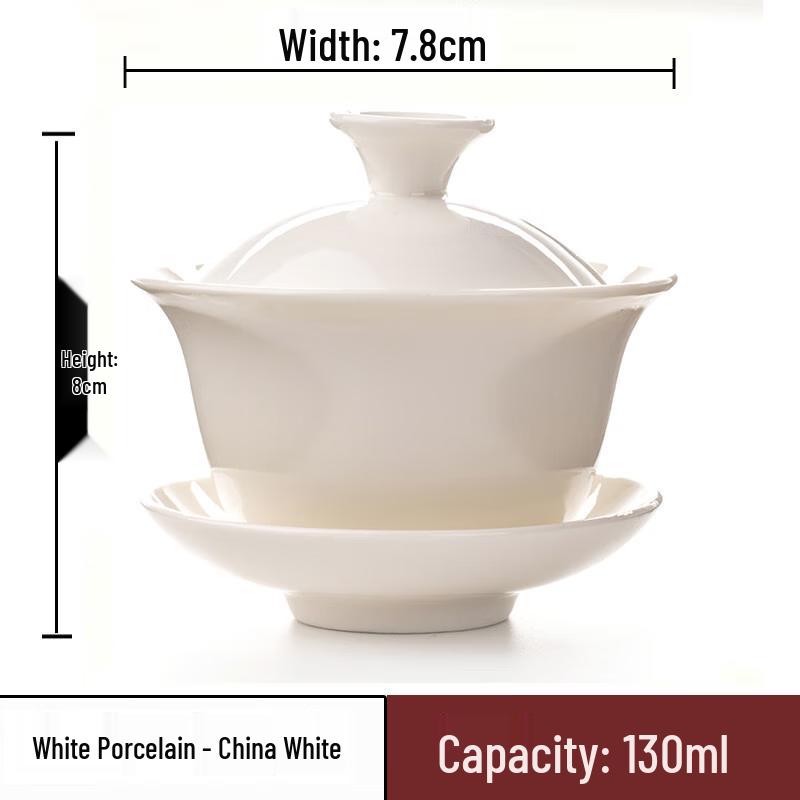 Kung Fu Porcelain Gaiwan White Tea Cup