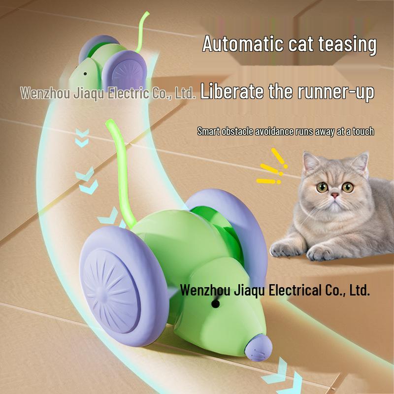 Cat Electric Teaser Toy: Self-Play Mouse Runabout with Teasing Stick