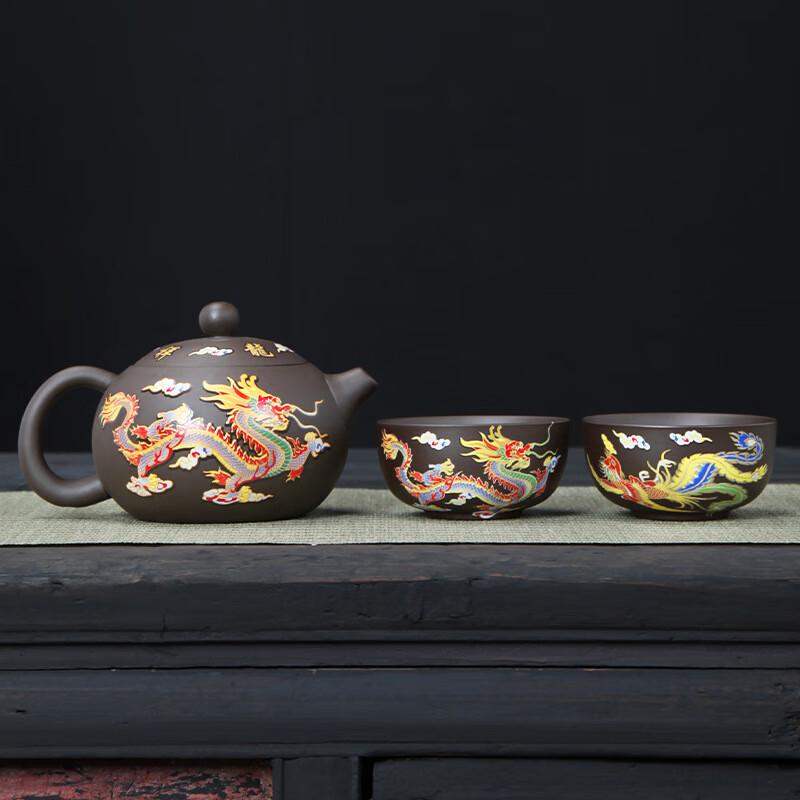 Xiaoyueya Dragon & Phoenix Color-Changing Xishi Tea Set