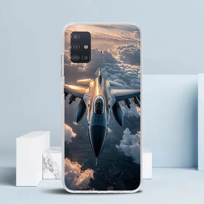 Aircraft Airplane Cool Soft Cover for Samsung Galaxy A12 A22 A32 A52 A72 A02S Phone Case Note 20 Ultra 10 S10 Plus A51 A71 A50S