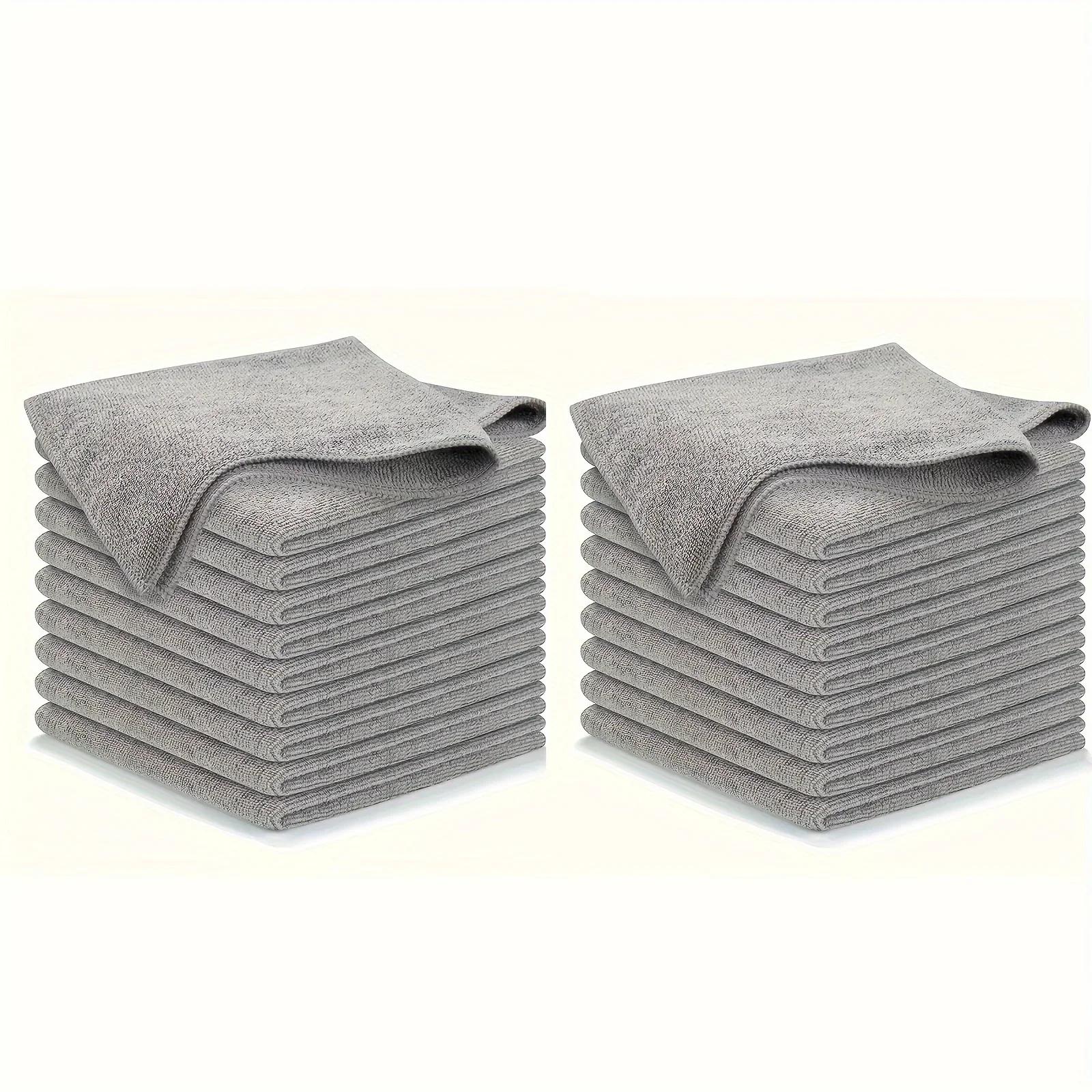 

Kitchen Towel 5/10/20pcs, Ultra-fine Fiber Light Gray Cleaning Cloth Set, Absorbent, Soft And Stain-removing Cloth
