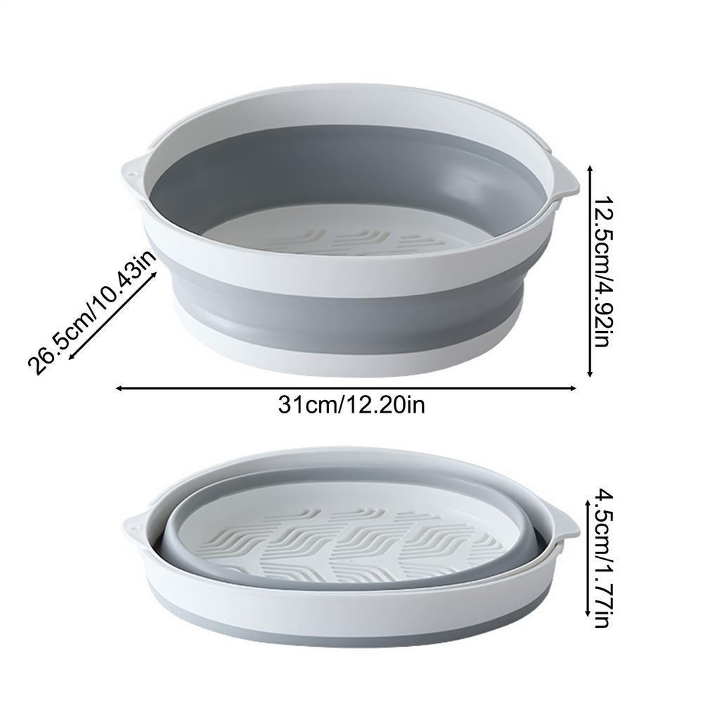Foldable Strainer Double-Layer Folding Mixing Bowl Veggie Rinser Colanders For Parents Daily Cooking Meal Prep Apartment Dorm