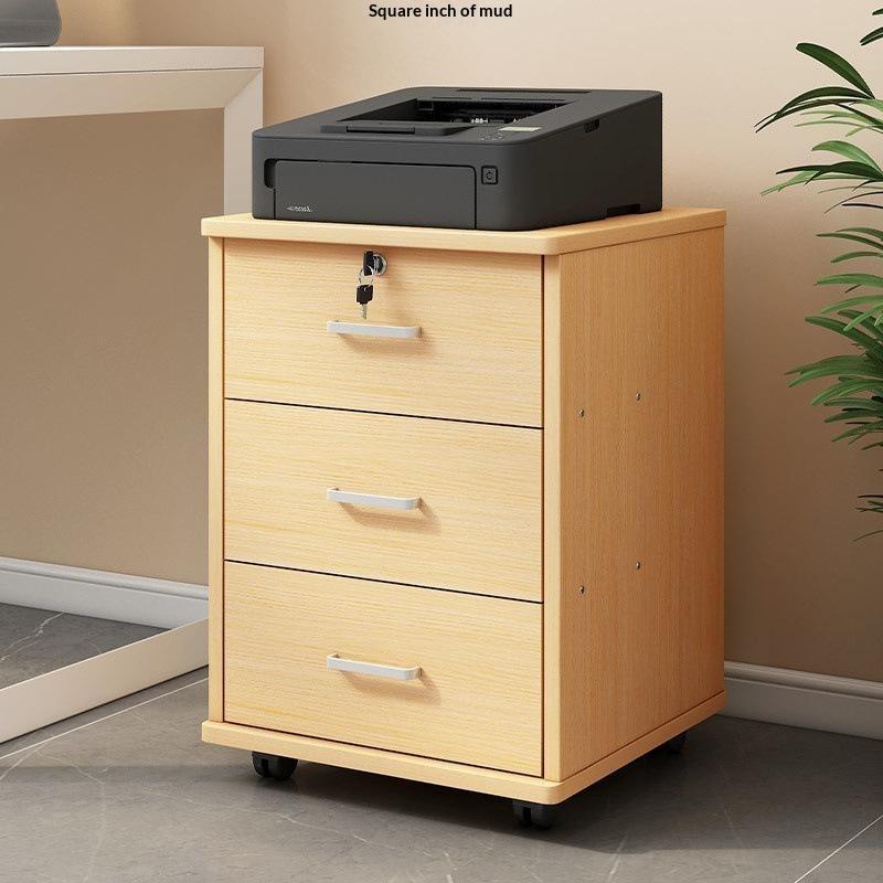 Mobile Office Storage Cabinet With Lockable Drawers And Door 3-Tier Unit Suitable For Office Or Bedside Use