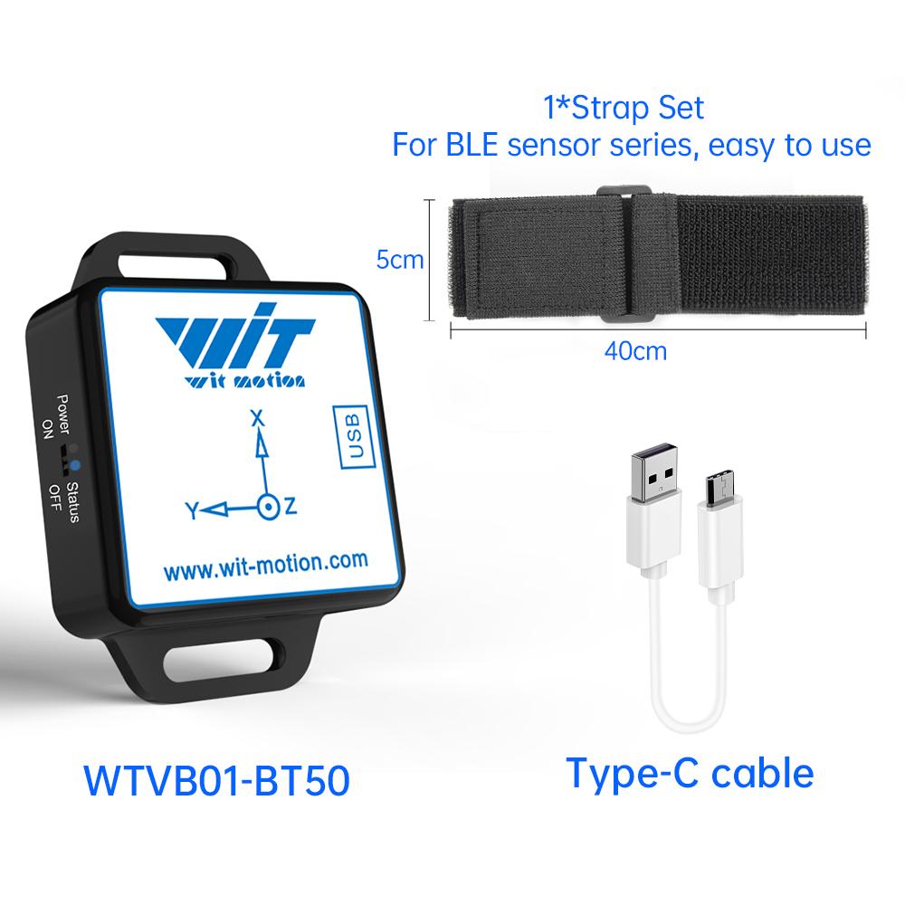 WTVB01-BT50 Bluetooth 50m Wireless Multi-connected Vibration Sensor, 3-axis Vibration Displacement + Speed + Amplitude+Angle