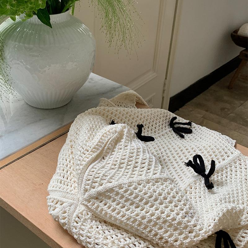 Women Crochet Tote Candy Bag Fashion Knitted Large Capacity Woven Shoulder Bags Solid Color Simple Shopping Bag for Summer Beach CLE