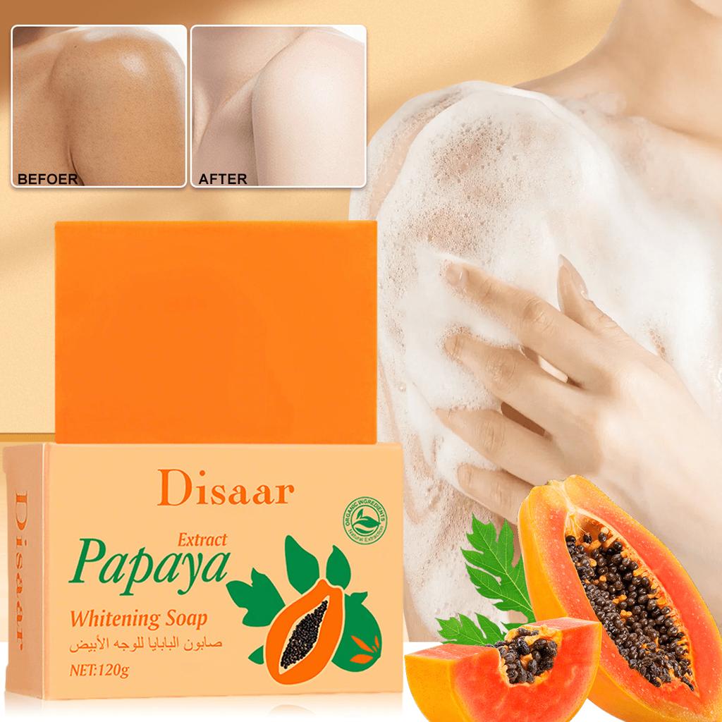 1PC Papaya Soap, Moisturizes the Skin, Brightens the Complexion, Cleanses the Skin and Deeply Cleanses Pores.