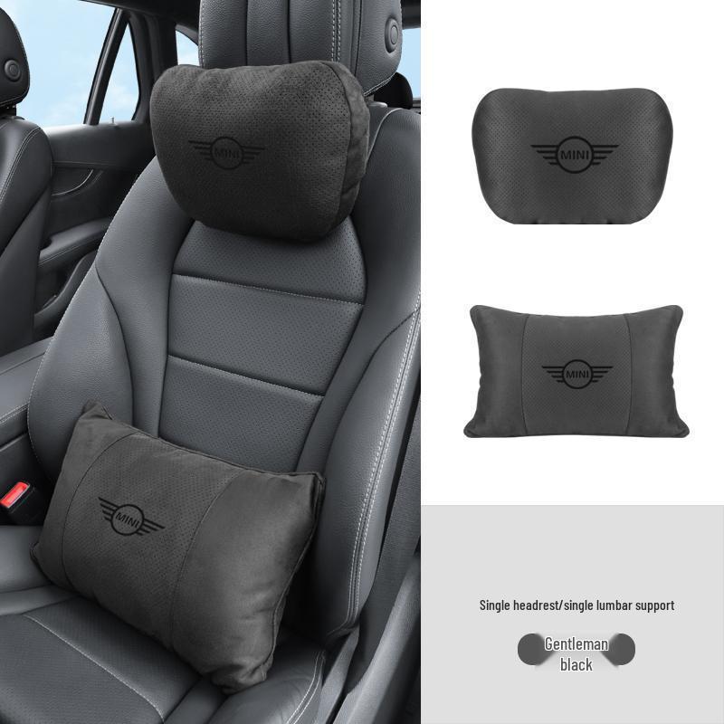 Supporto per la testa e lombare per auto BMW Mini: Cuscino in Camoscio per la Protezione di Collo e Schiena