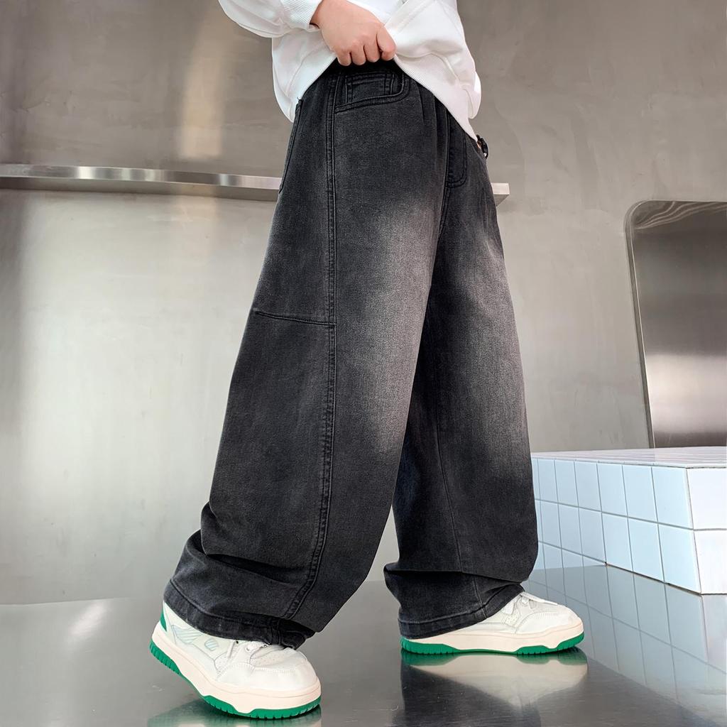 Boys' Street Style Jeans: 2025 New Spring/Autumn Straight Leg Pants for Kids