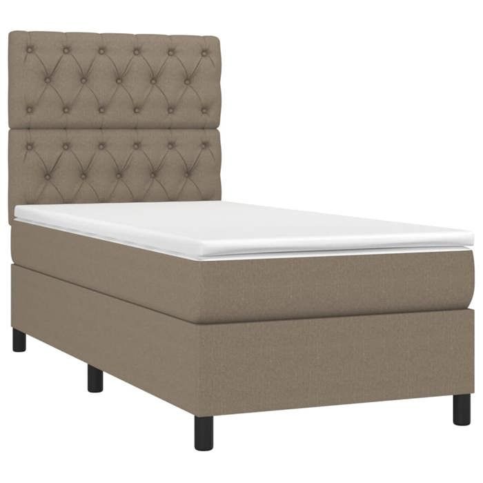 VidaXL Slat Bed Base with Mattress and LED, Upholstered Bed, Single Bed, Adult Bed for Interior Bedroom, 3135073