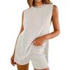 Women's 2025 Summer Knitwear Two-Piece Set: European & American Loose Fit Sleeveless Sweater