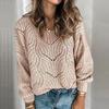 Women's Round Neck Sweater Pullover Knitted Top Solid Color Hollow Design Base Layer Top 2021 New Arrival Amazon Clothing