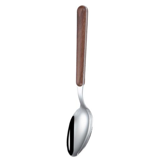 Tableware Solid Rust-Proof Faux Wood Handle Stainless Steel Spoon k Knife Household