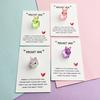 7Pcs Bunny Pocket Hug Card Positive Keepsake Card with Cute Resin Mini Bunny Emotional Support Card Gift for Friends Easter Basket Stuffers