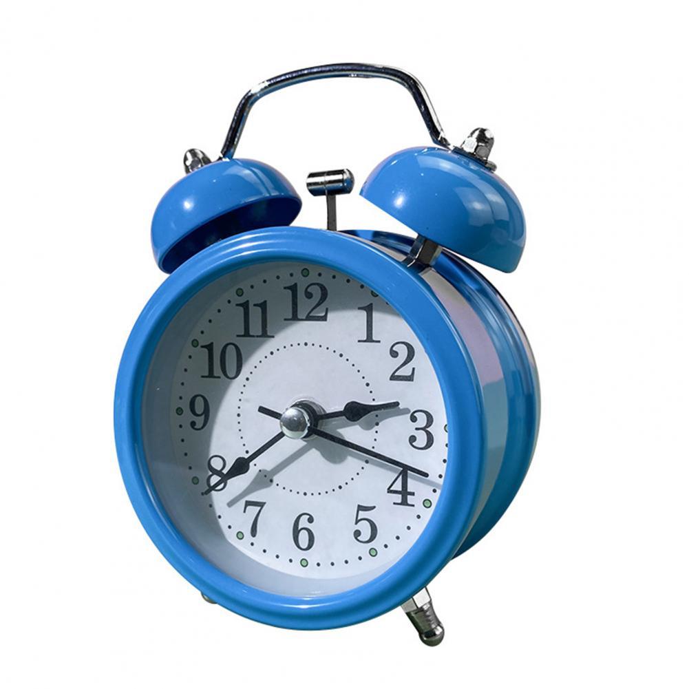 Alarm Clock Twin Bell Silent Movement Metal Heavy Sleepers Alarm Clock Luminous Alarm Clock
